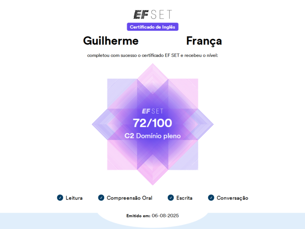 Certificado EF SET C2 Badge